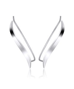 Silver Leaf Shaped Earrings EL-123